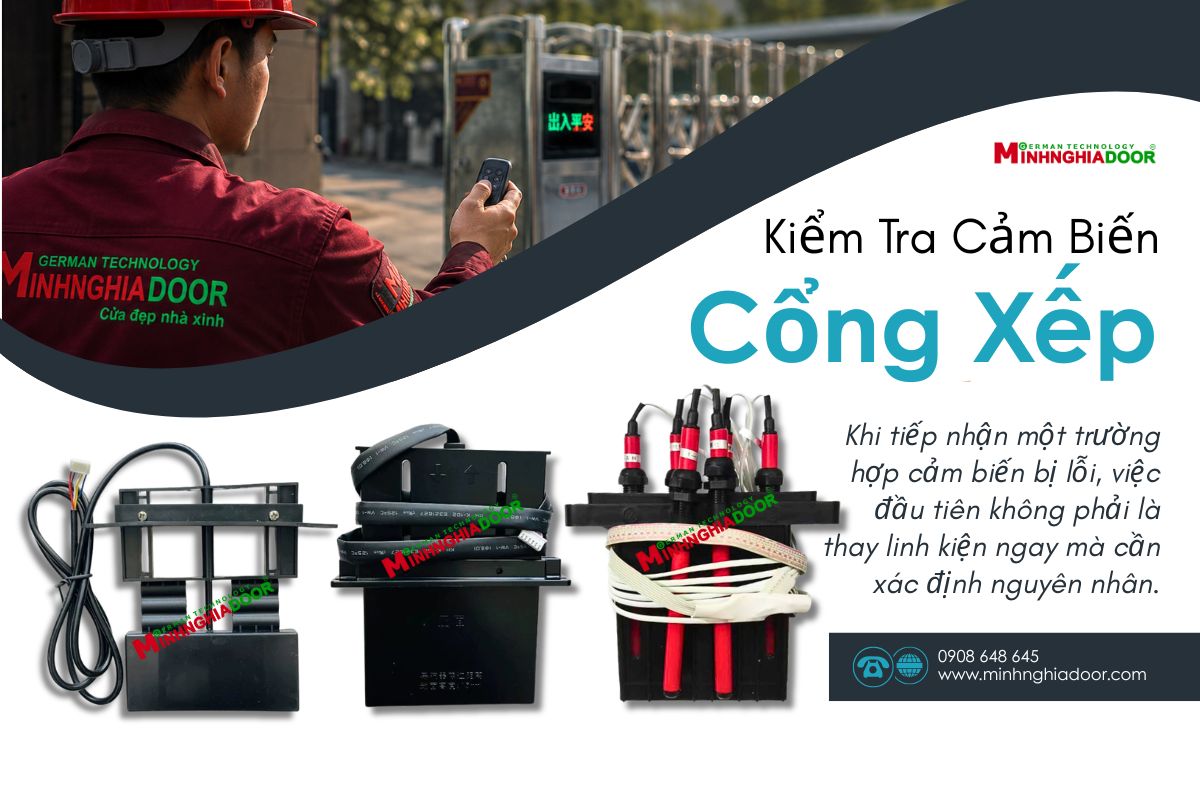 Kiểm tra cảm biến cổng xếp