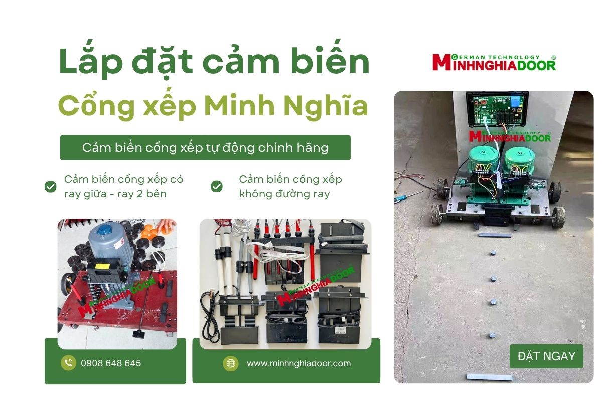 lắp đặt cảm biến cổng xếp