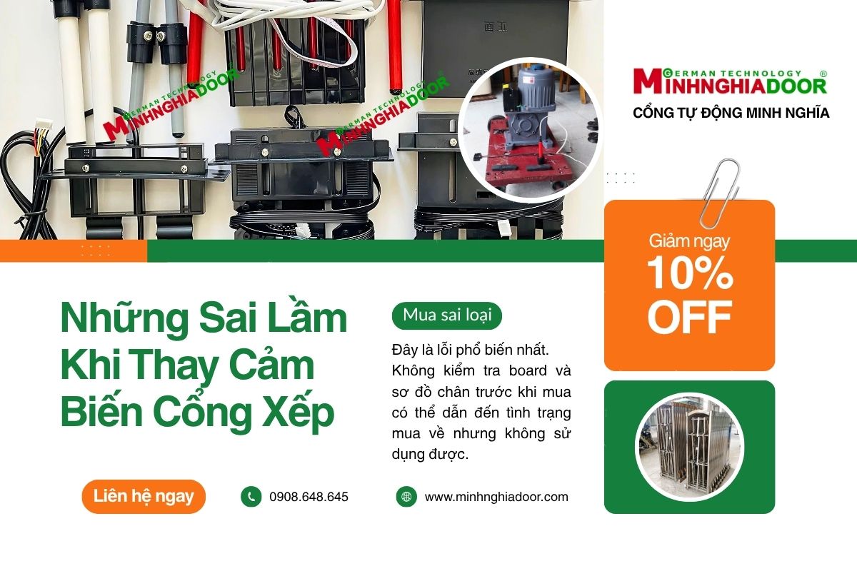 Sửa cảm biến cổng xếp