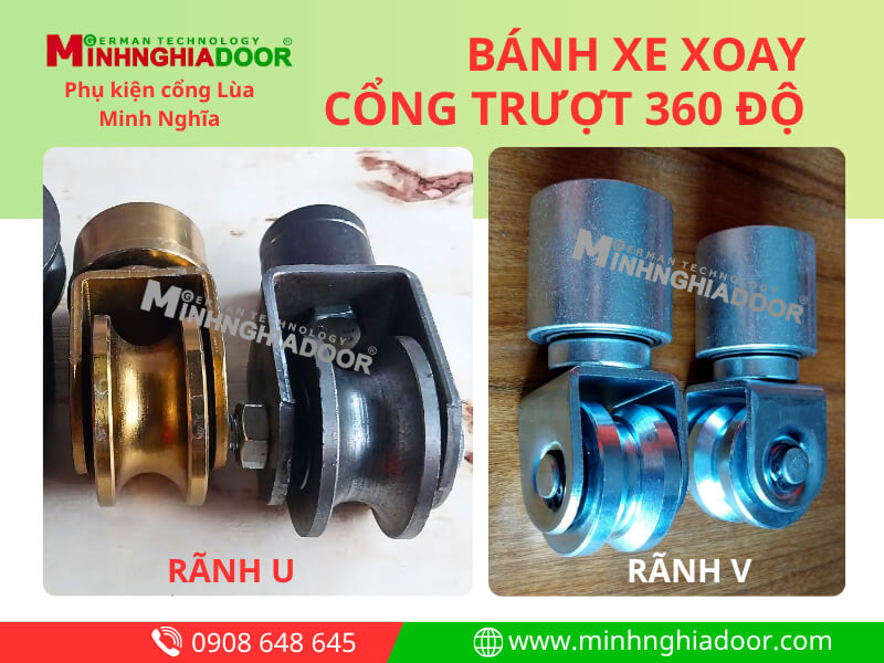 Bánh xe xoay cổng trượt 360 độ Bánh xe xoay cổng trượt 360 độ