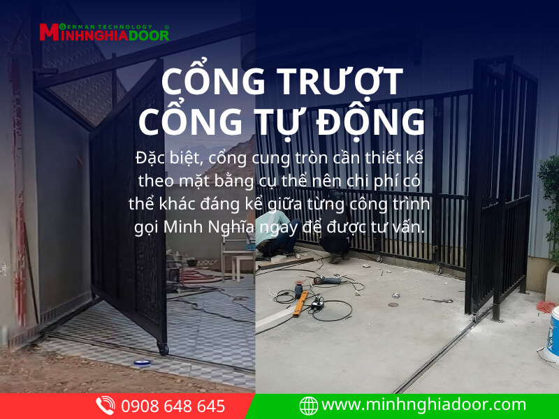 Cổng trượt cong tự động theo cung tròn Cổng trượt cong tự động theo cung tròn