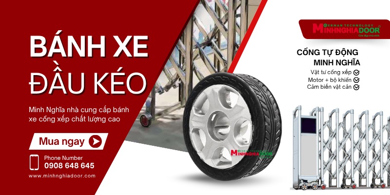 giá bánh xe cổng xếp loại lớn