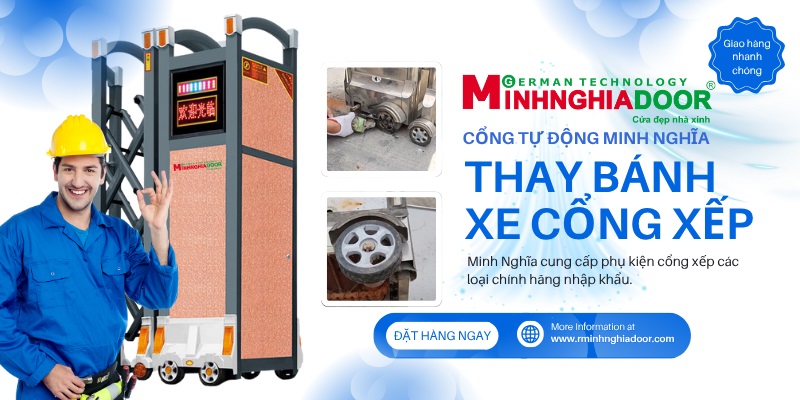 thay bánh xe cổng xép loại lớn