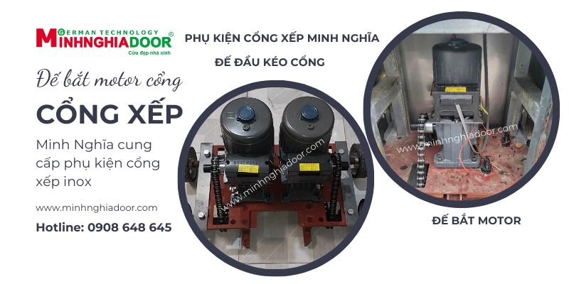 đế motor cổng xếp nhà máy khu công nghiệp
