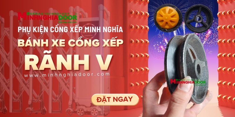 bán bánh xe cổng xếp bán bánh xe cổng xếp