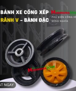Bánh xe cổng xếp đầu kéo rãnh V