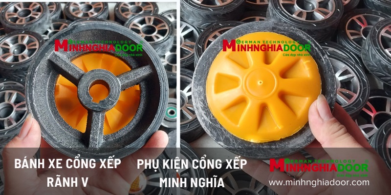 Bánh xe cổng xếp đầu kéo rãnh V Bánh xe cổng xếp đầu kéo rãnh V