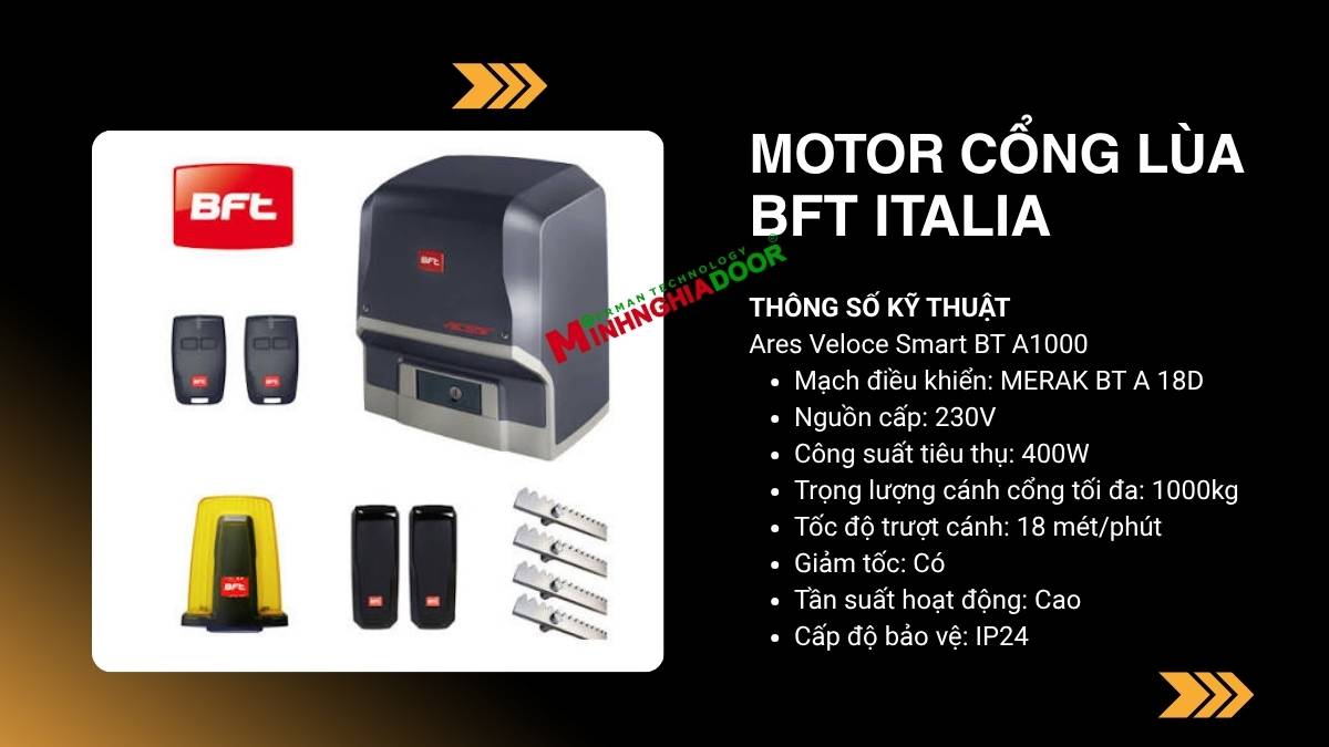 motor cổng BFT công nghệ thông minh motor cổng BFT công nghệ thông minh