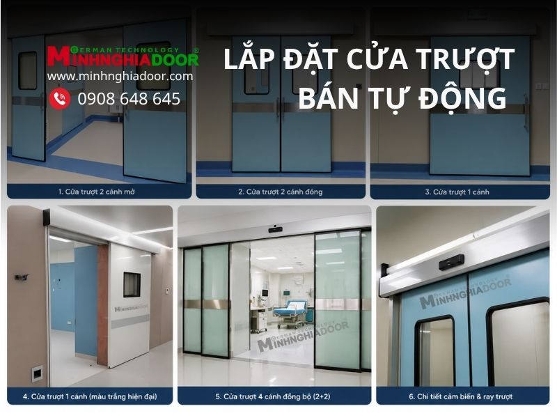 Lắp đặt cửa trượt bán tự động Lắp đặt cửa trượt bán tự động