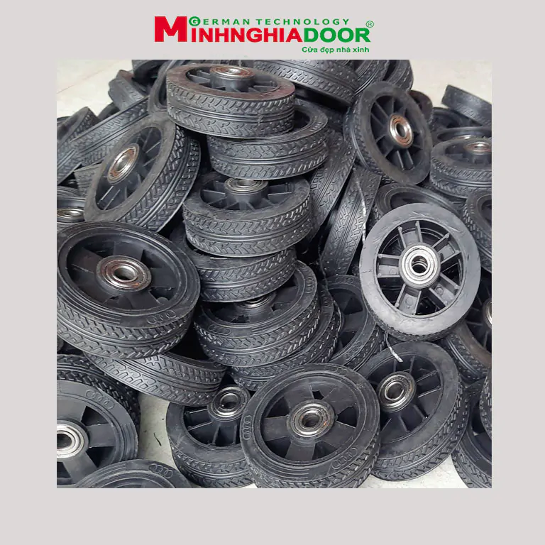 bánh xe cổng xếp inox
