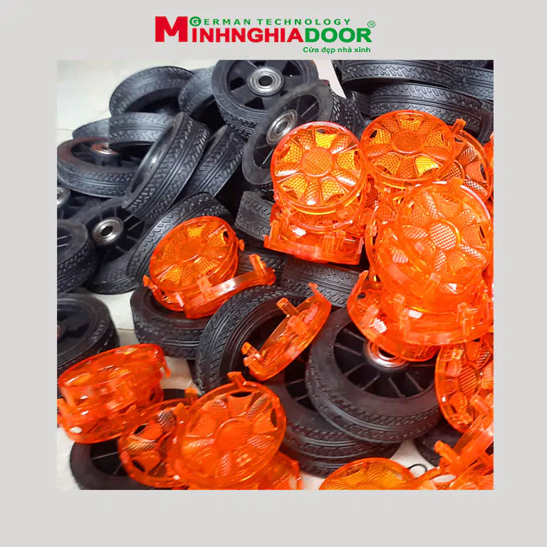 bánh xe cổng xếp inox