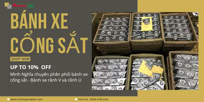 bánh xe cổng sắt