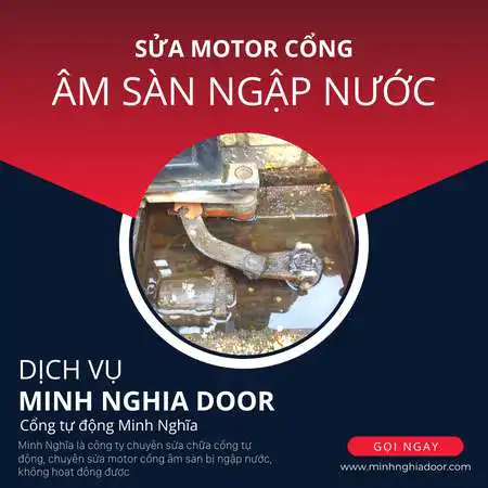 Sửa chữa motor cổng âm sàn ngập nước