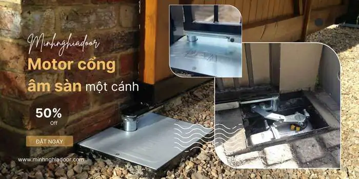 motor cửa cổng âm sàn một cánh