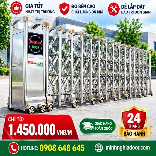 Cổng xếp inox giá rẻ 3 Cổng xếp inox giá rẻ - Ảnh 3