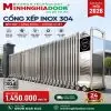 Cổng xếp inox giá rẻ 14 Cổng xếp inox 304 tự động