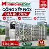 Cổng xếp inox giá rẻ 2026