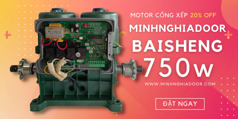 motor cổng xếp inox minhnghiadoor