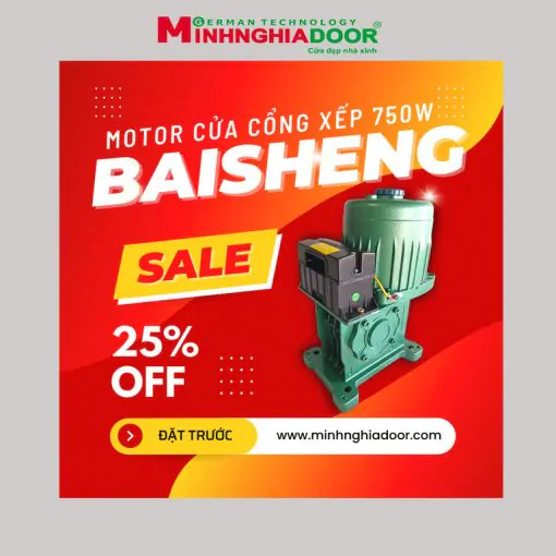 Motor cổng xếp inox