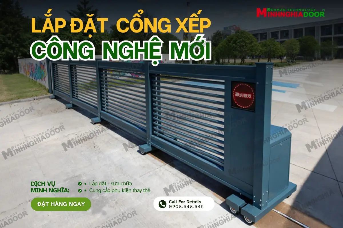 lắp đặt cổng xếp công nghệ mới lắp đặt cổng xếp công nghệ mới