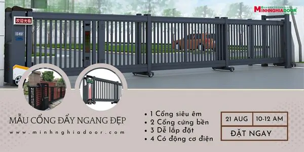 Mẫu cổng đẩy ngang đẹp