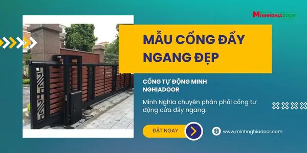 Mẫu cổng đẩy ngang đẹp