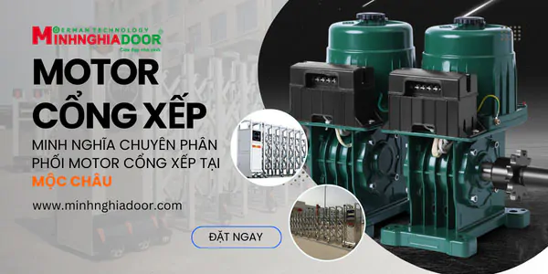 Motor cổng xếp tự động Mộc Châu