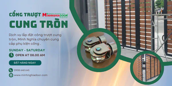 Cổng trượt tự động cung tròn Cổng trượt tự động cung tròn