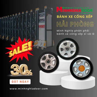 Mua bánh xe cổng xếp tại Hải Phòng