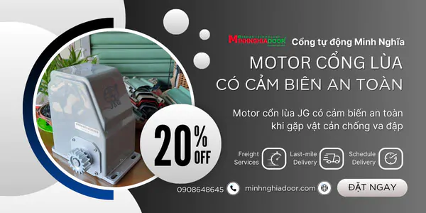Motor cửa cổng lùa có cảm biến dừng Motor cửa cổng lùa có cảm biến dừng