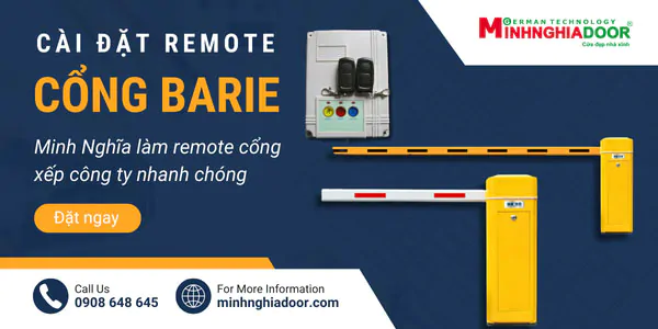 làm remote cổng xếp barie tự động