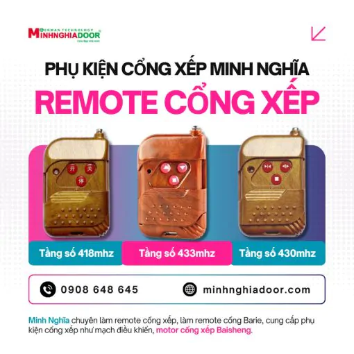 remote cửa cổng xếp tự động