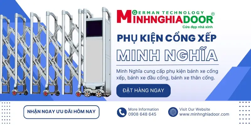 phụ kiện bánh xe cổng xếp