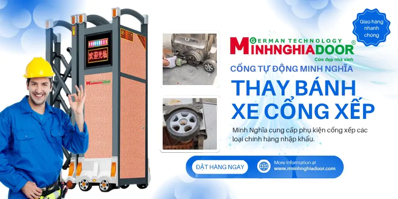 thay bánh xe cổng xép loại lớn thay bánh xe cổng xép loại lớn