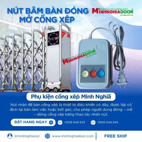 Bấm bàn điều khiển cổng xếp