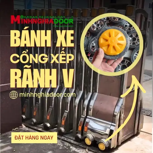 Bánh xe cổng xếp 1 ray và 2 ray khác nhau gì