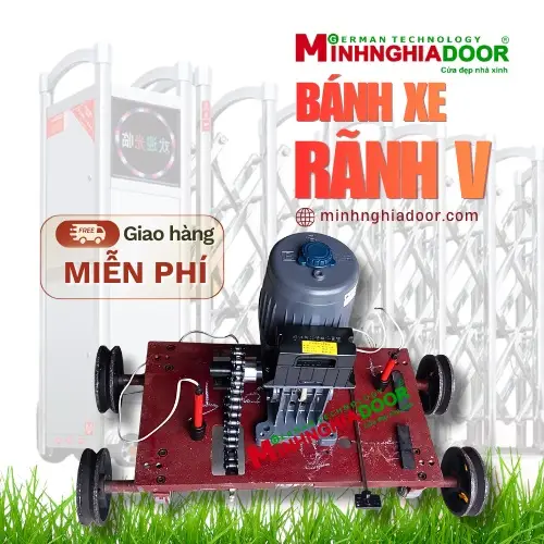 Bánh xe cổng xếp 2 ray