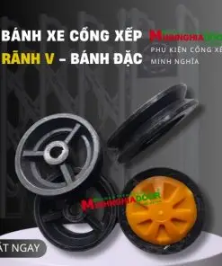 Bánh xe cổng xếp đầu kéo rãnh V