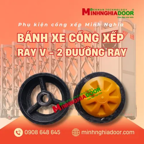 Bánh xe cổng xếp rãnh V