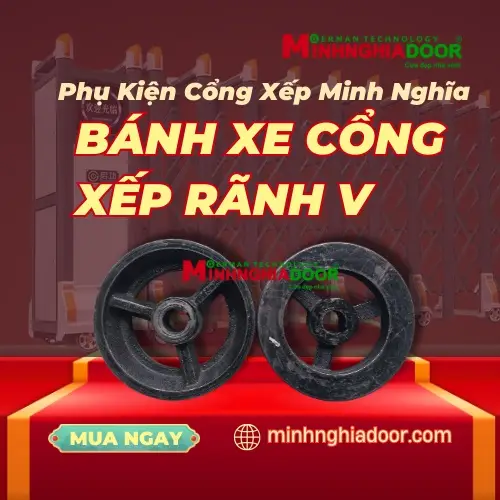 Bánh xe rãnh v cổng xếp