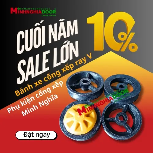 bánh xe rãnh v dùng cho cổng xếp nào