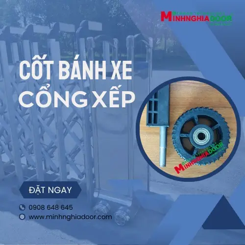 Cốt bánh xe cổng xếp thân cổng 1 Cốt bánh xe cổng xếp thân cổng