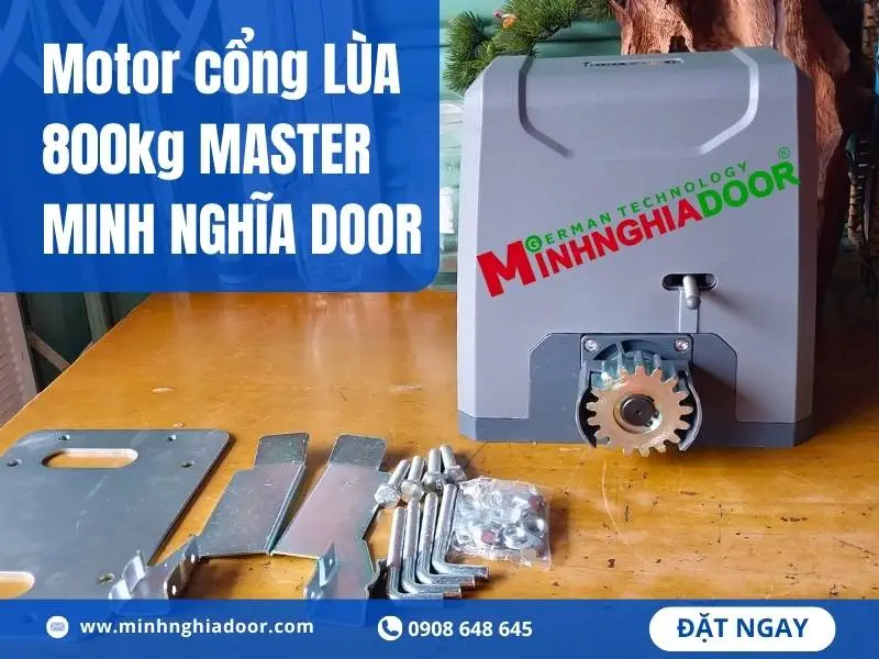 Motor cổng lùa 800kg thực tế
