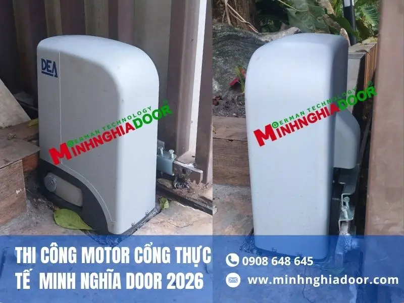 thi công cổng tự động thực tế