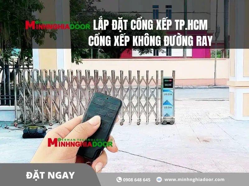 cổng xếp nhà máy