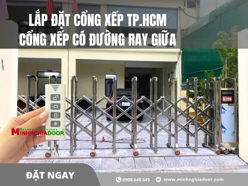 cổng xếp tự động