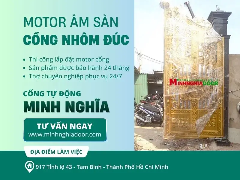 cổng nhôm đúc motor âm sàn cổng nhôm đúc motor âm sàn