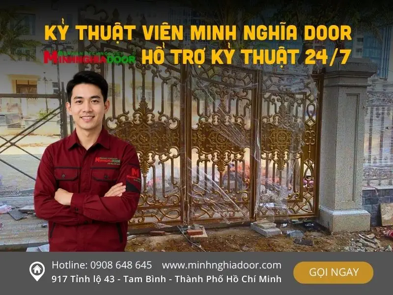 Kỹ thuật viên Minh Nghĩa Door lắp đặt motor âm sàn Kỹ thuật viên Minh Nghĩa Door lắp đặt motor âm sàn
