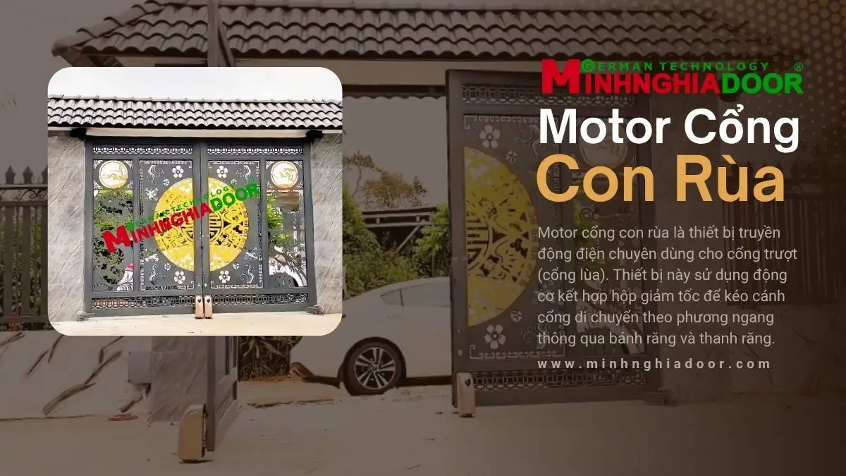 Motor cổng con rùa Minhnghiadoor Motor cổng tự động Minh Nghĩa Door