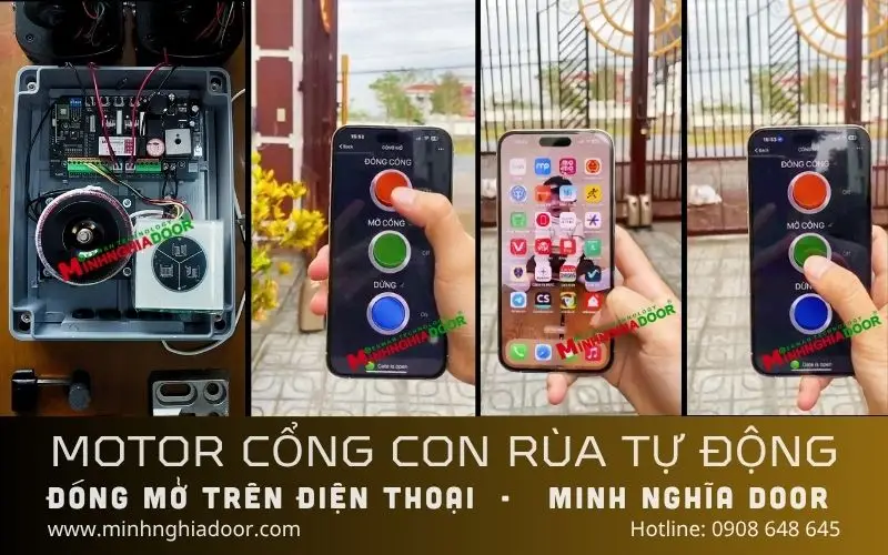 Motor cổng điện đóng mở trên điện thoại Motor cổng điện đóng mở trên điện thoại